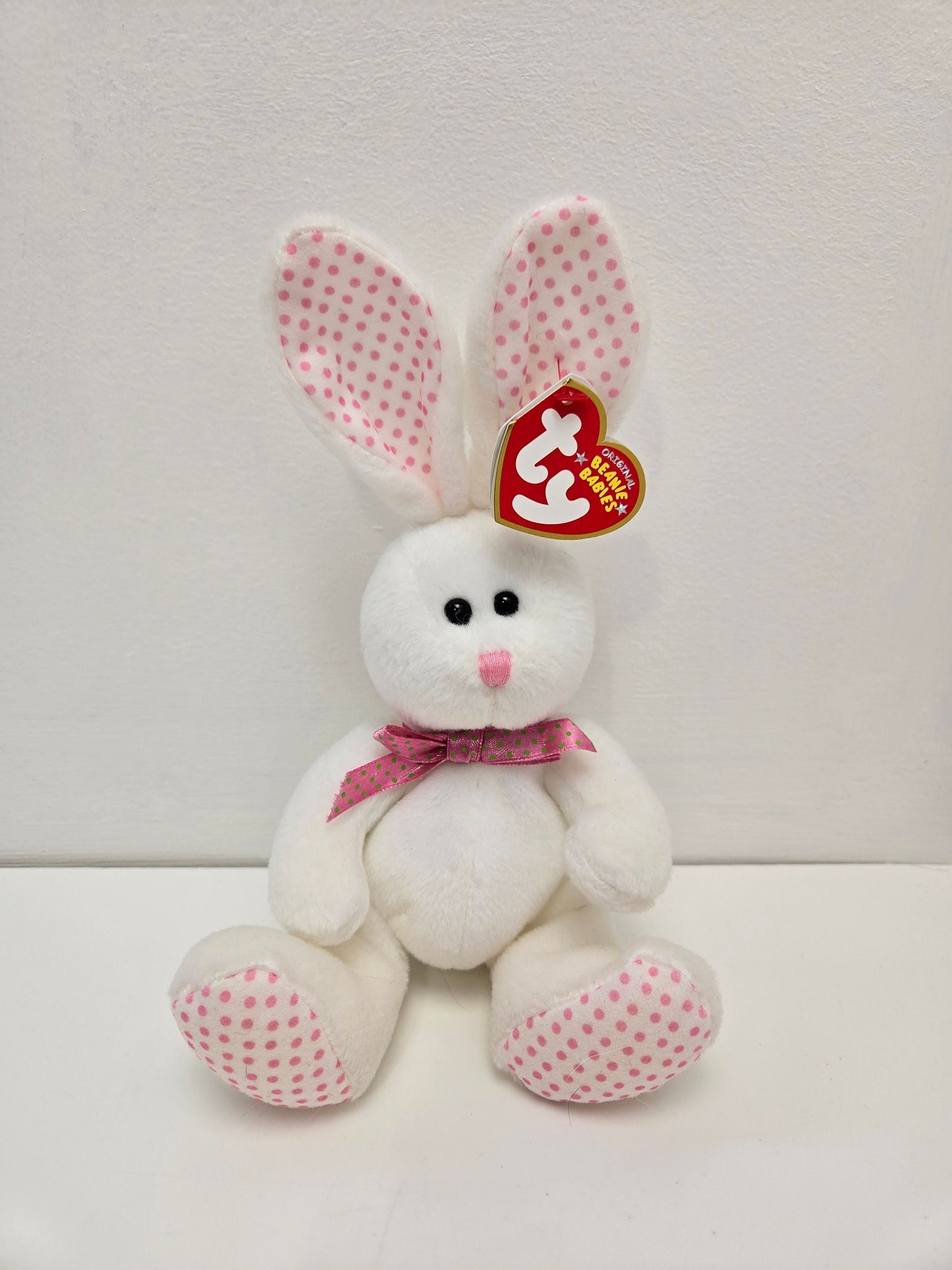 Ty Beanie Baby “Gardenia” the White and Pink Bunny  (6 inch)