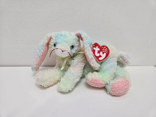 Ty Beanie Baby “Cottonball” the tie dye laying down Bunny Rabbit! (7.5 inch)