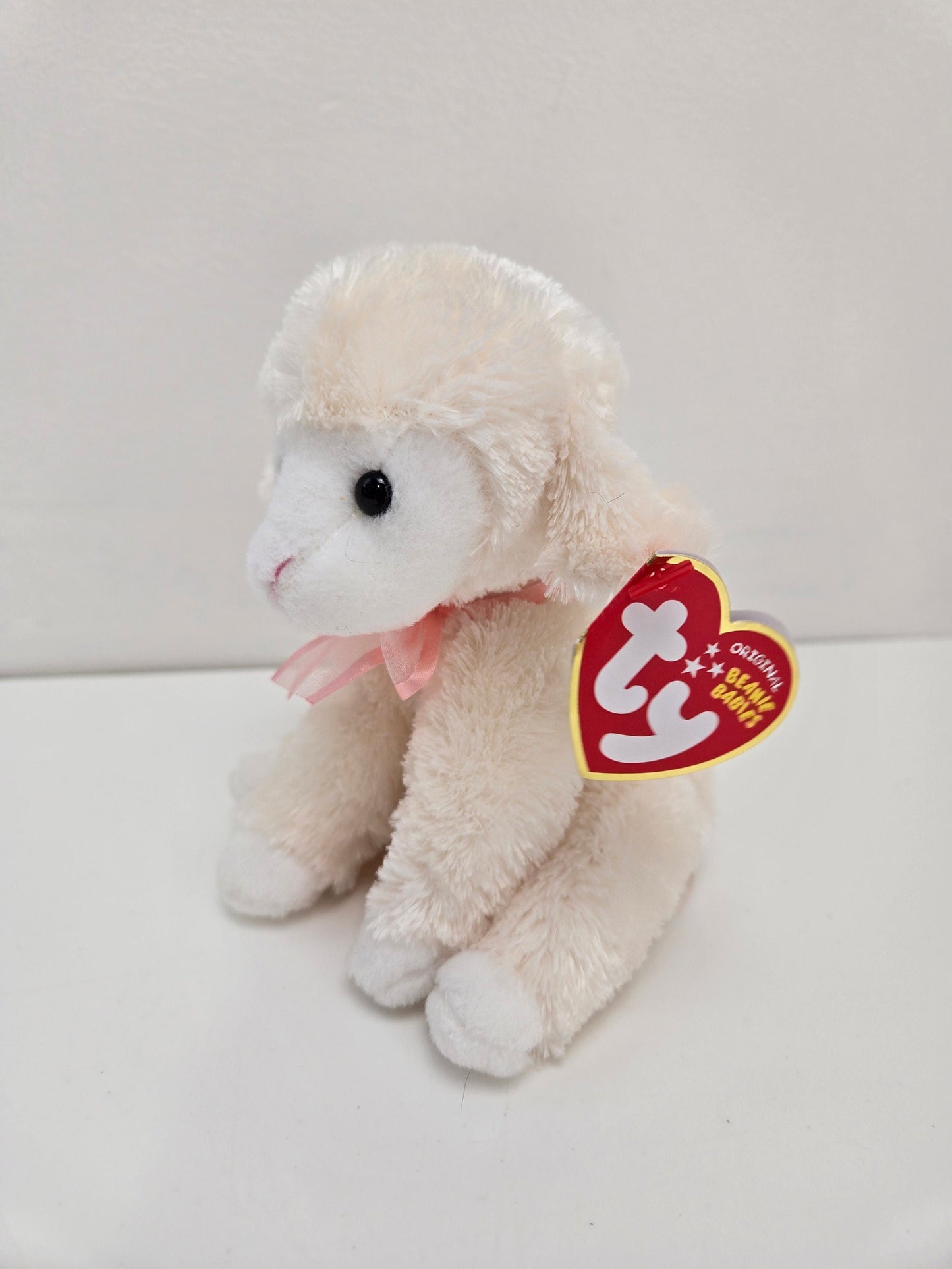 Ty Beanie Baby “Fleecia” the Lamb with Pink Bow *Rare* (5.5 inch)