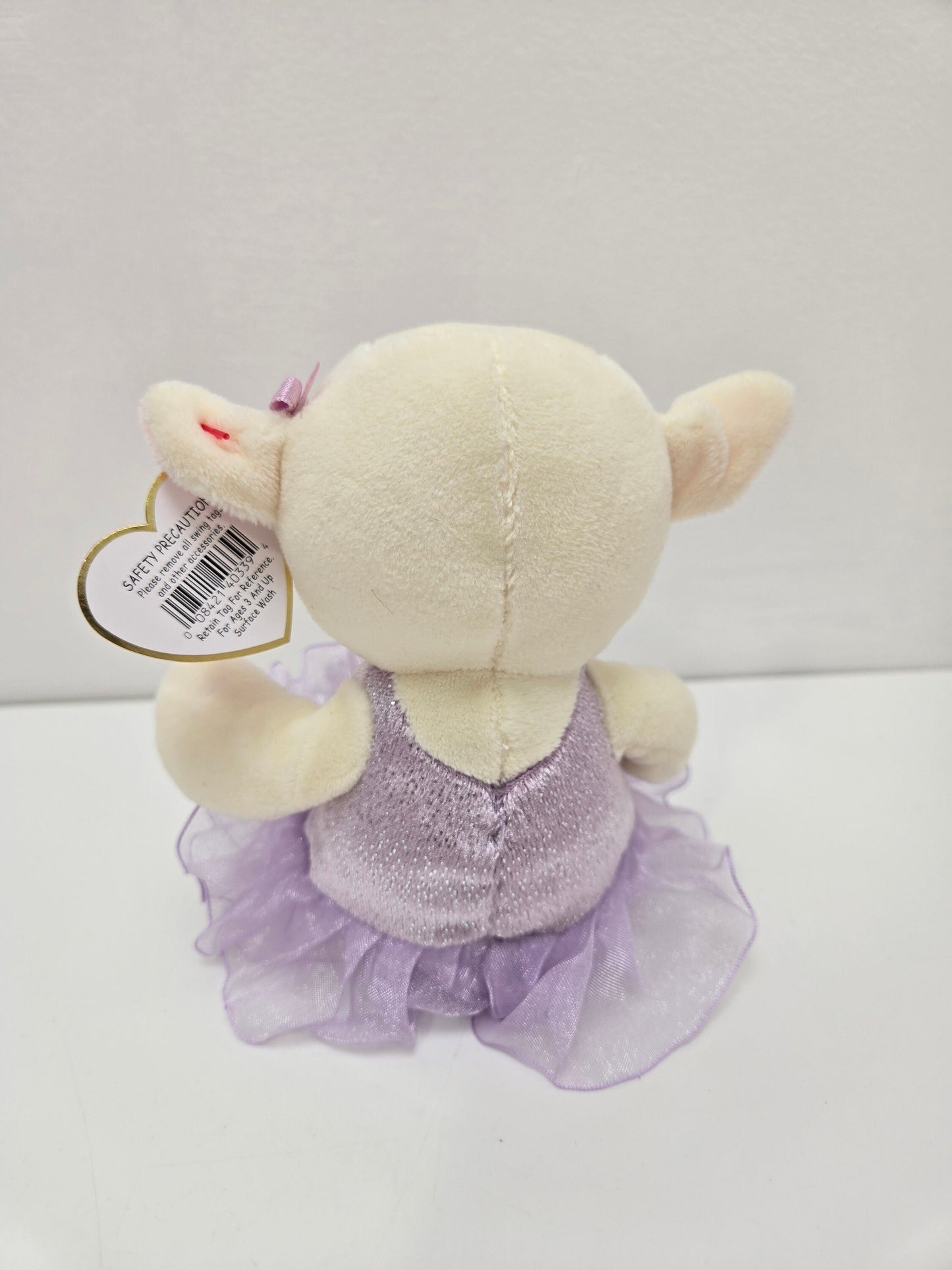 Ty Beanie Baby “Arabesque” the Ballerina Lamb wearing purple ballet outfit and tutu (8.5 inch)