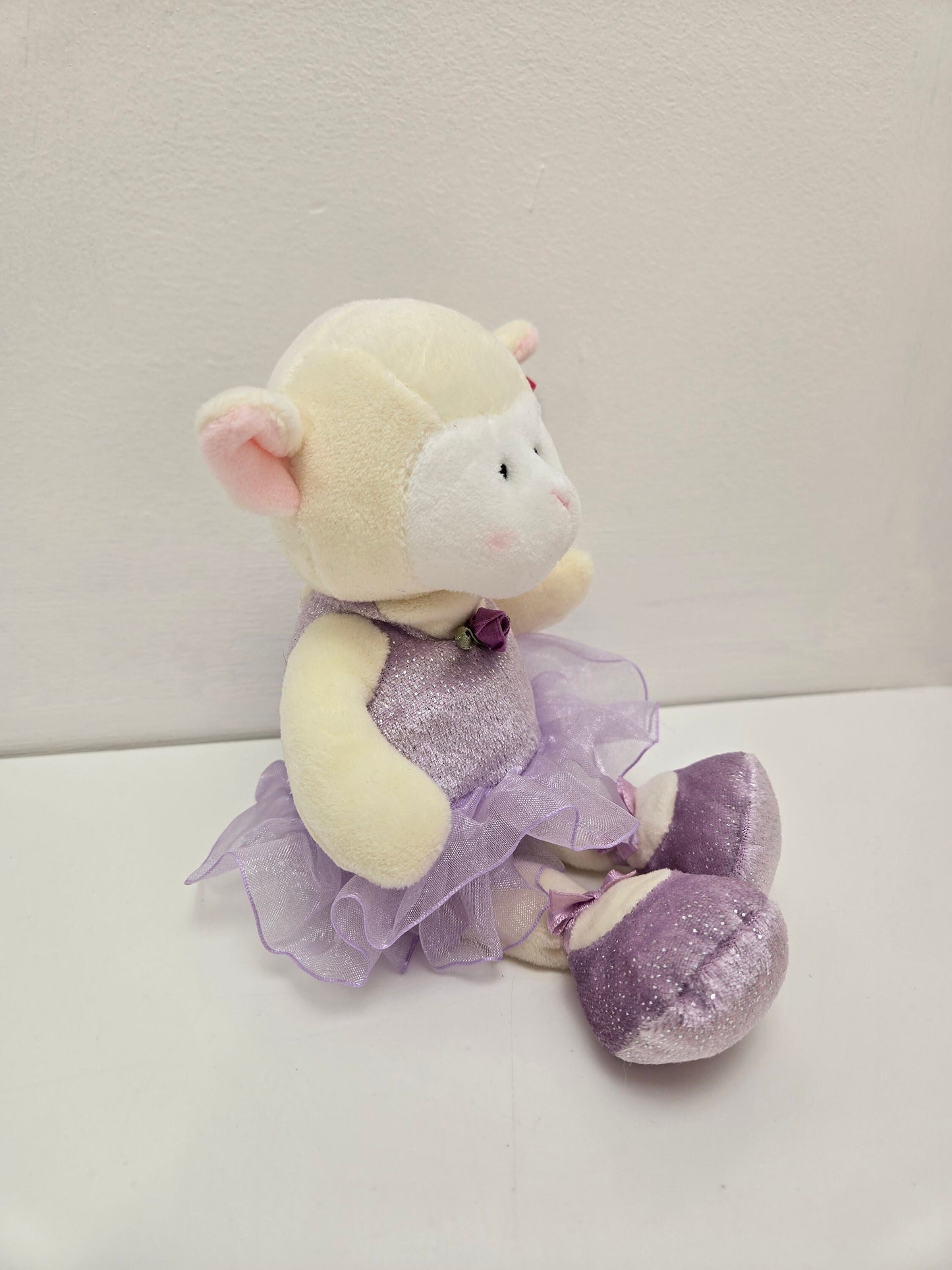 Ty Beanie Baby “Arabesque” the Ballerina Lamb wearing purple ballet outfit and tutu (8.5 inch)