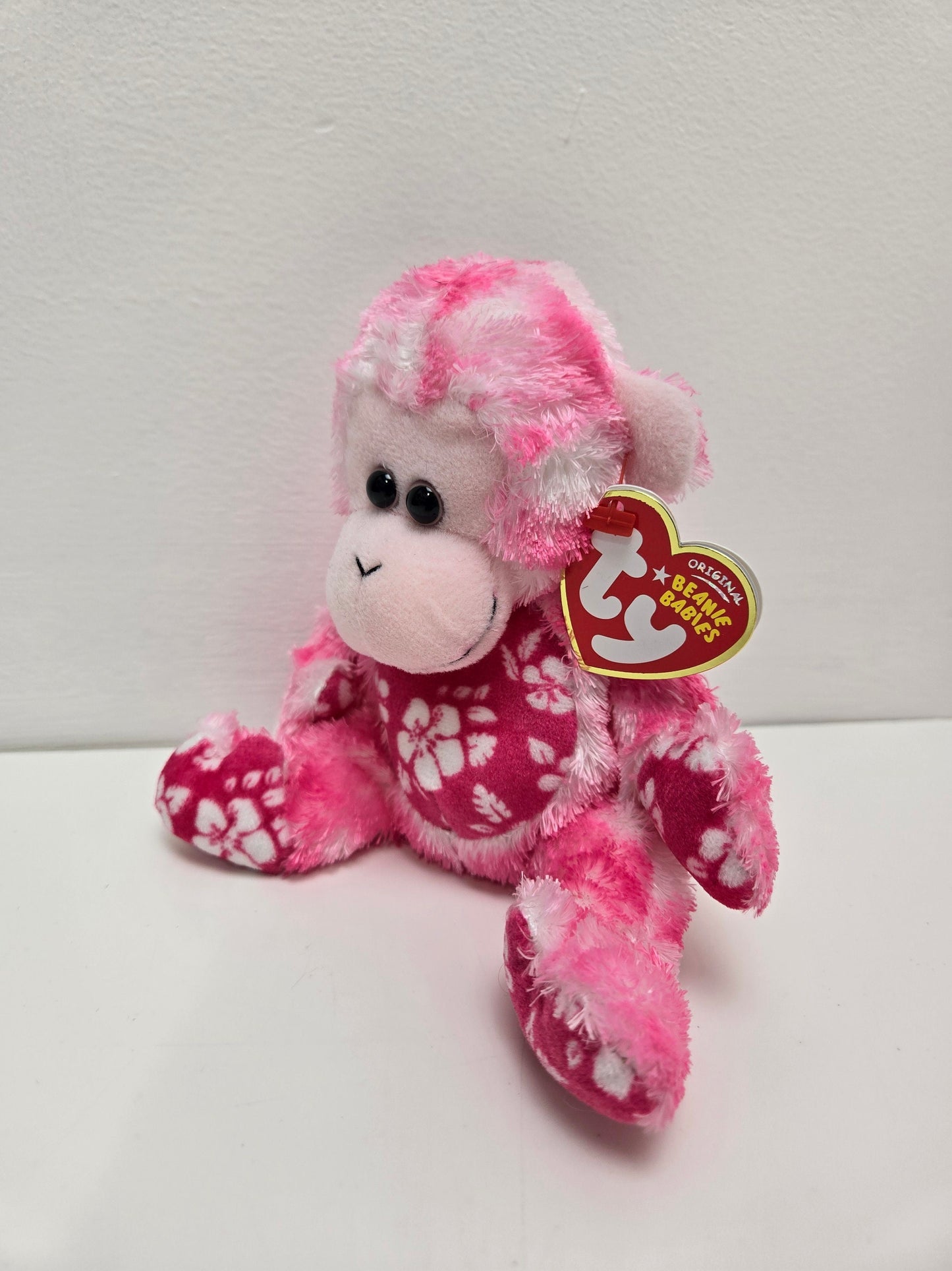 Ty Beanie Baby “Sunset” the ADORABLE Pink Monkey! (6 inch)