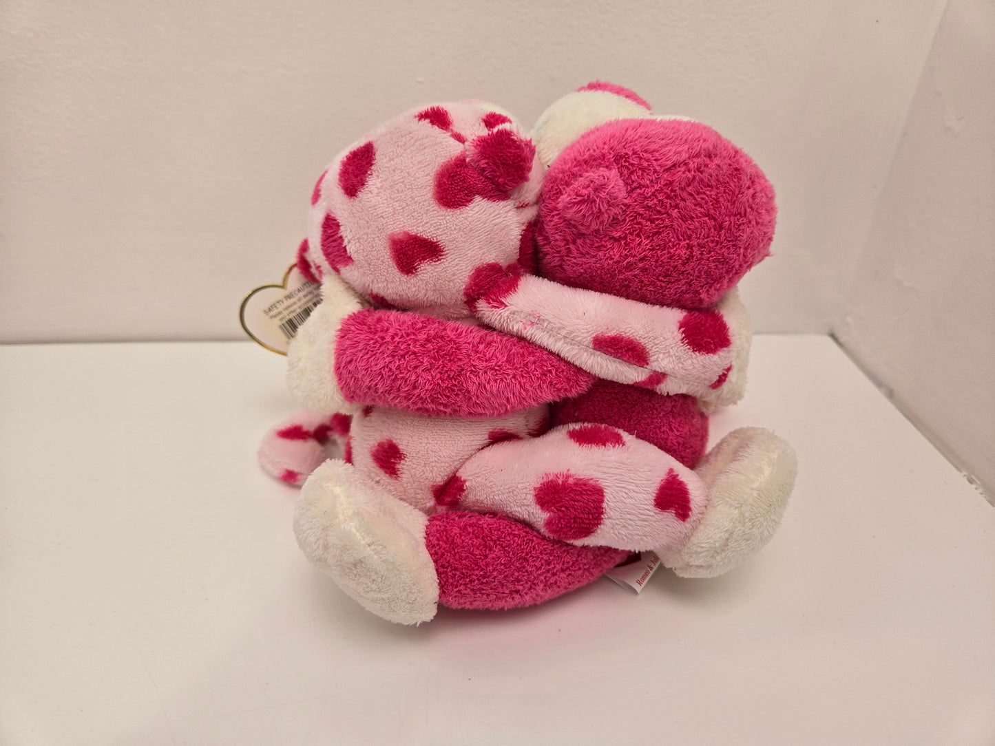 Ty Beanie Baby “Romeo & Juliet” the Pink Hugging Attached Monkeys (6 inch)