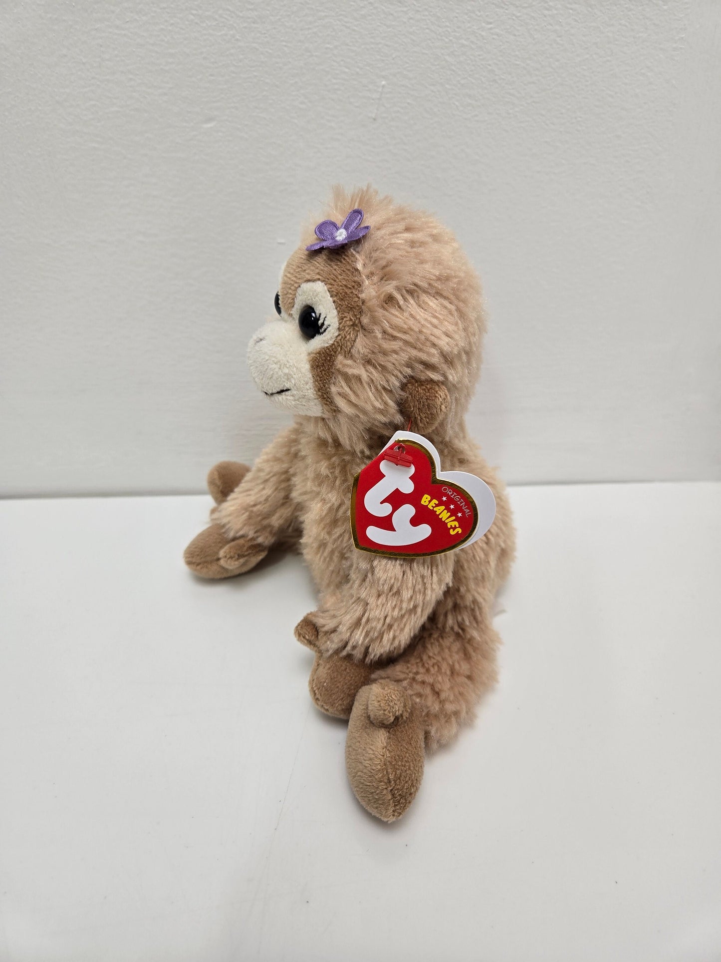 Ty Beanie Baby “Missy” the Adorable Orangutang with Purple Flower in Hair *Rare* (7.5 inch)