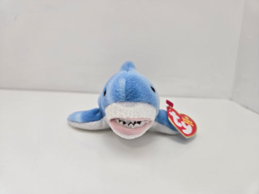 Ty Beanie Baby “Finn” the Blue Shark - Limited Edition Ty Warner Sea Center *Rare* - (9 inch)