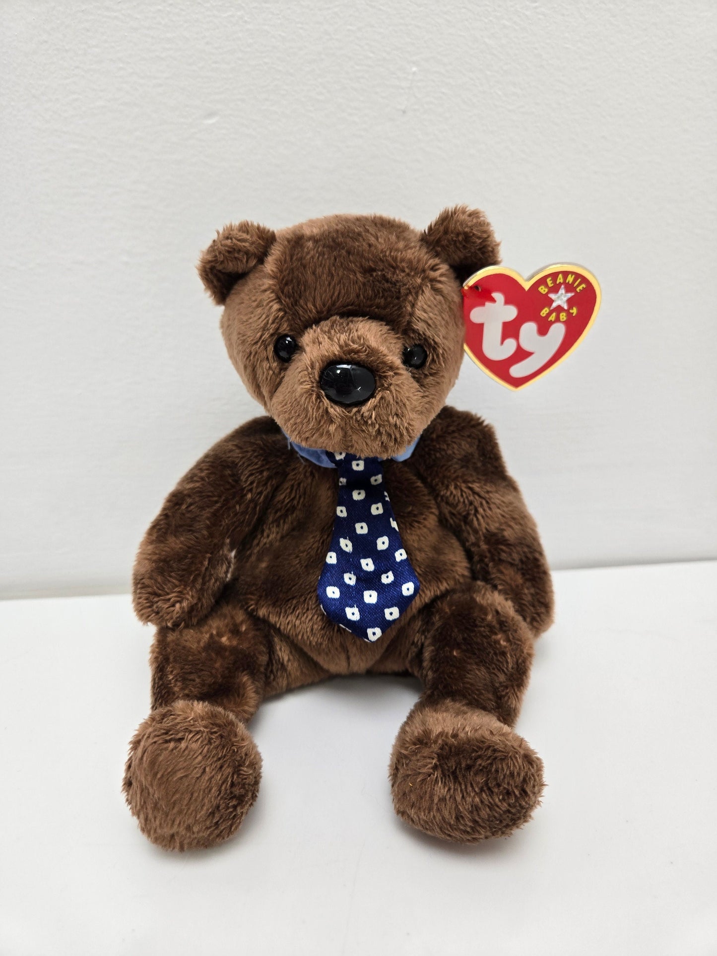 Ty Beanie Baby “Hero” the Father’s Day / Gift for Dad Bear wearing Tie! (7 inch)