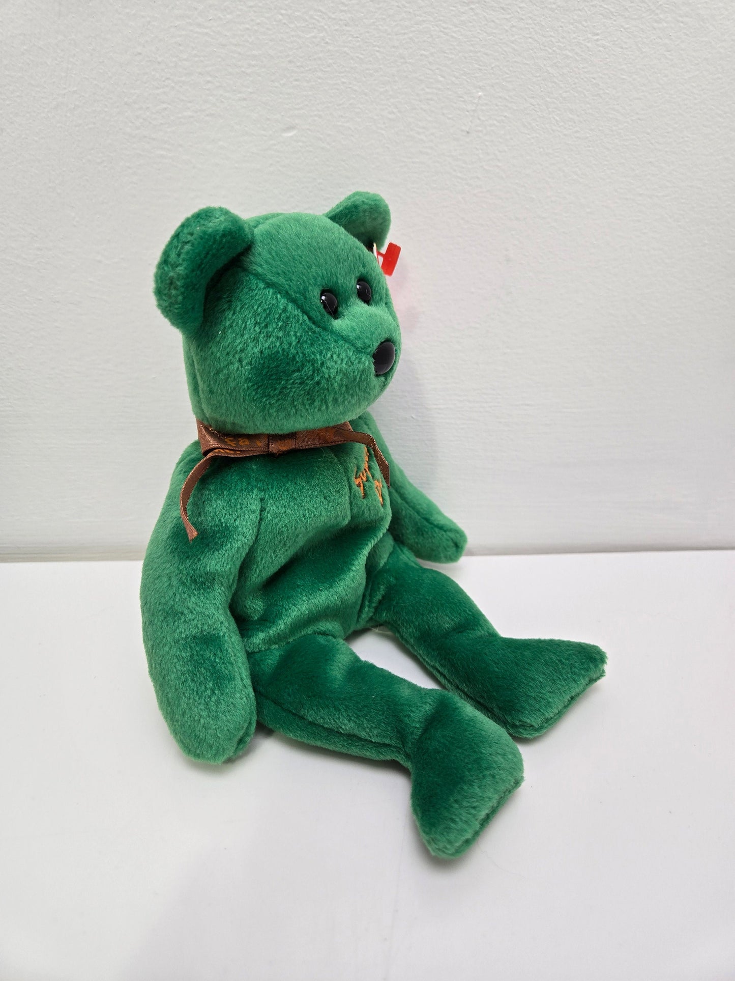 Ty Beanie Baby “Dad-e” the Green Bear - Internet Exclusive - Super Dad embroidered on Chest (8.5 inch)