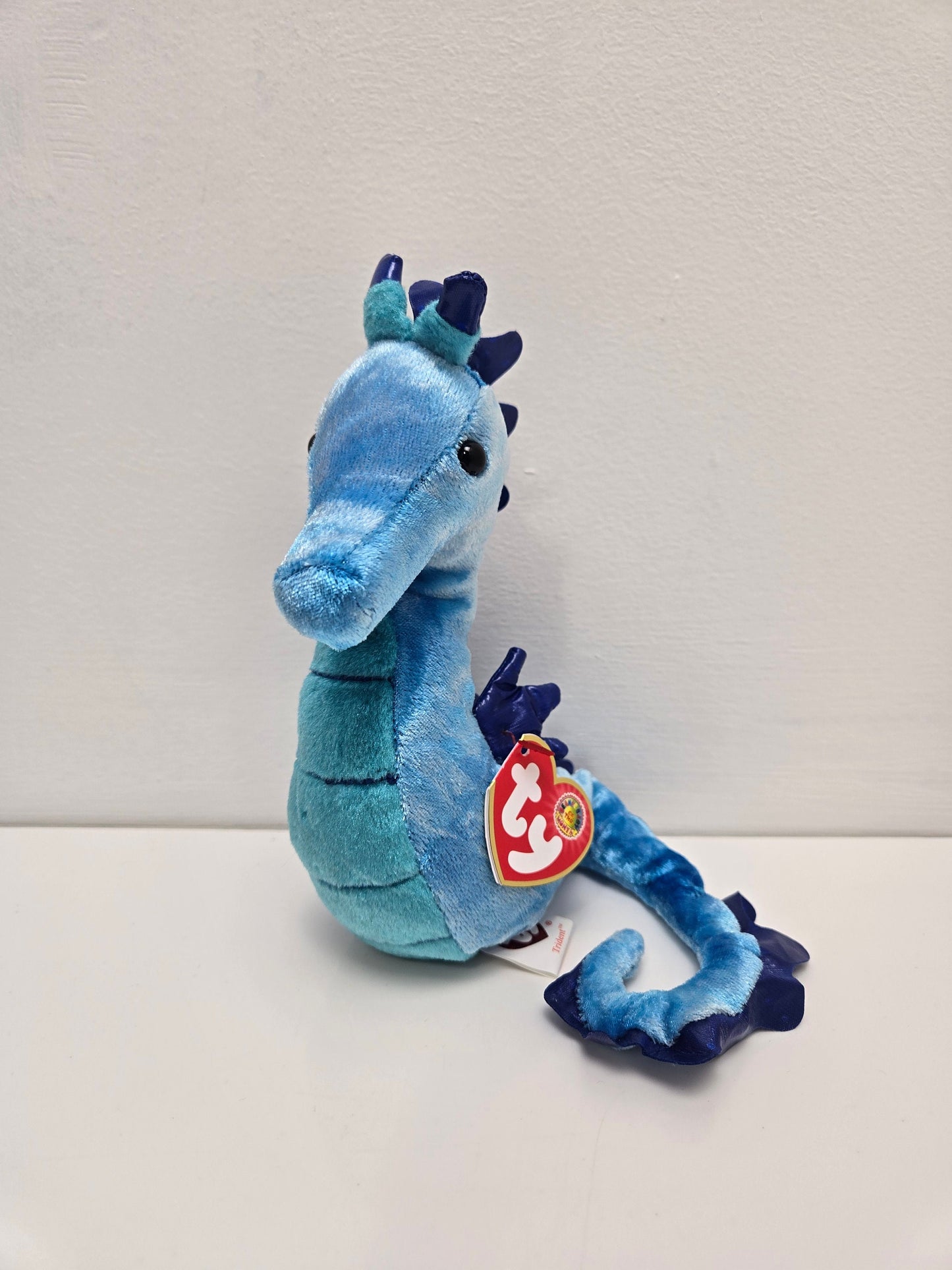 Ty Beanie Baby “Trident” the Blue Seahorse - Beanie Baby of the Month! (7 inch)