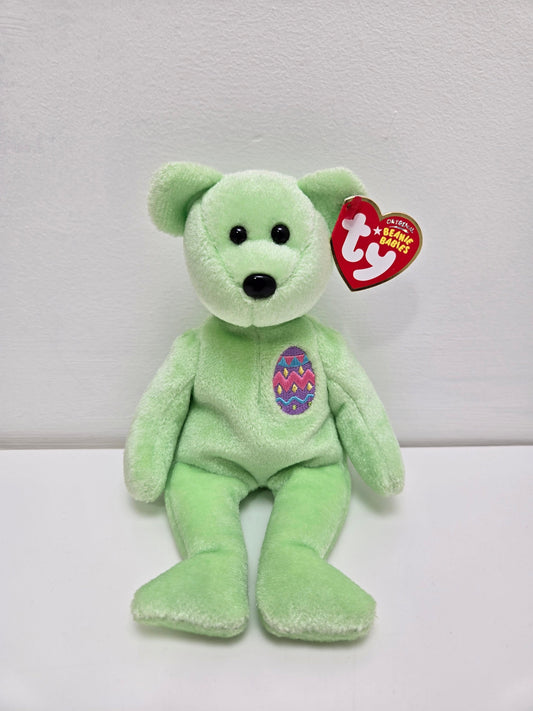 Ty Beanie Baby “Eggs” the Green Easter Bear ! (8.5 inch)