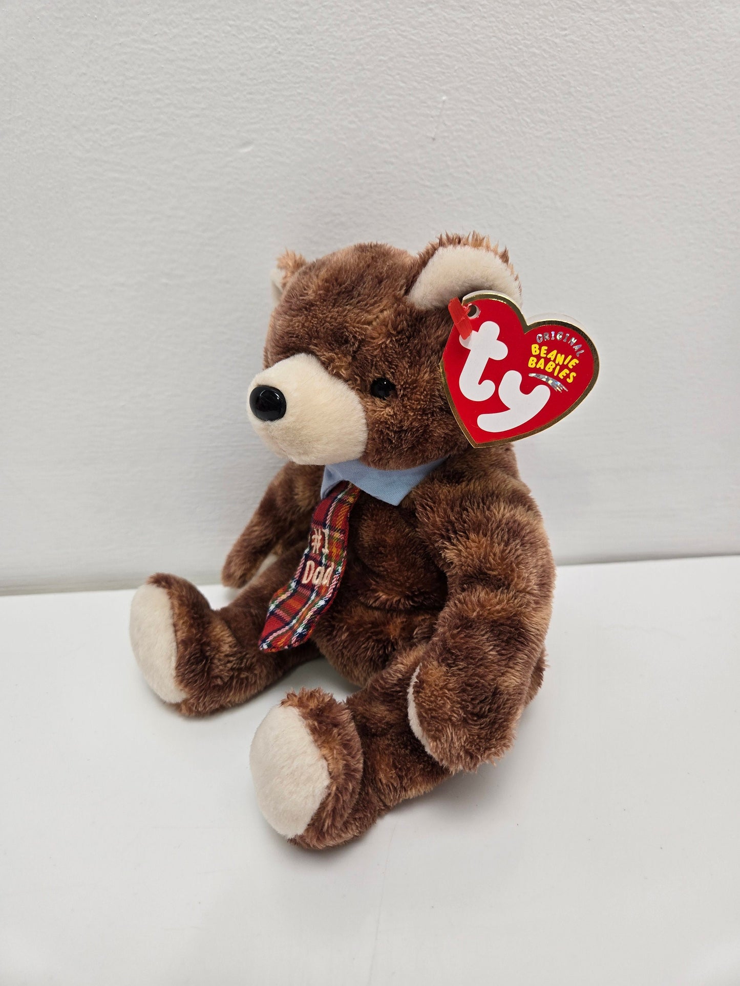 Ty Beanie Baby “Pappa 2004” Fathers Day Gift - #1 Dad engraved on Tie (7.5 inch)