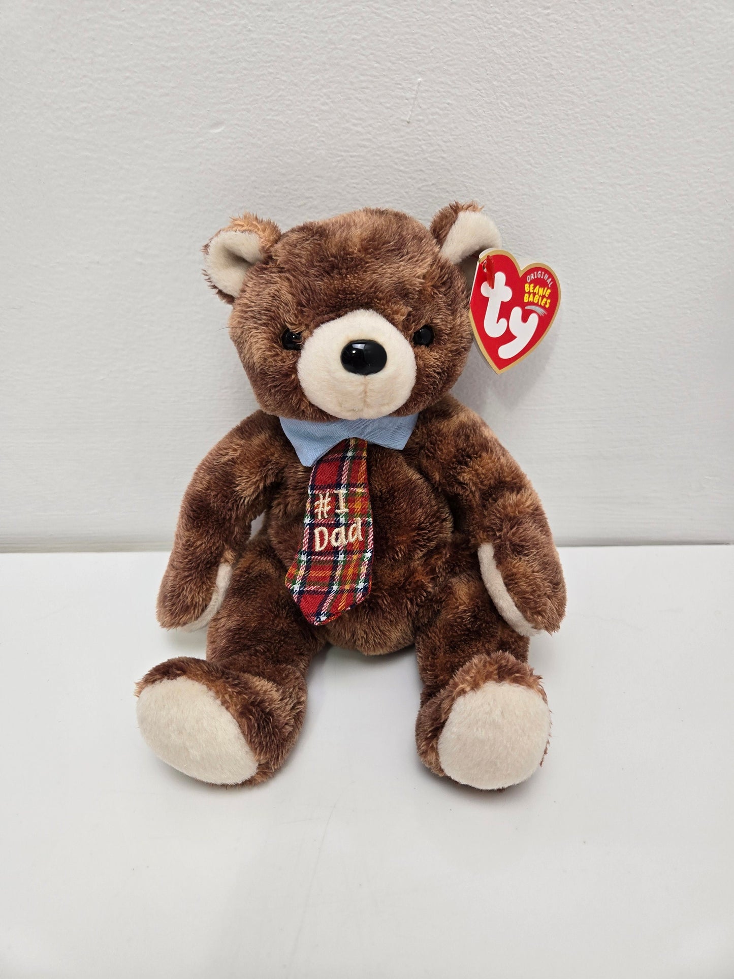 Ty Beanie Baby “Pappa 2004” Fathers Day Gift - #1 Dad engraved on Tie (7.5 inch)