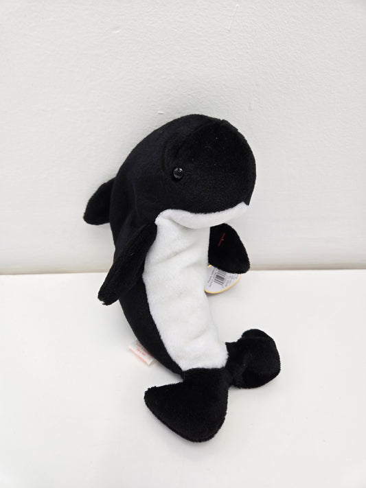 Ty Beanie Baby “Waves” the Black and White Whale  (7 inch)