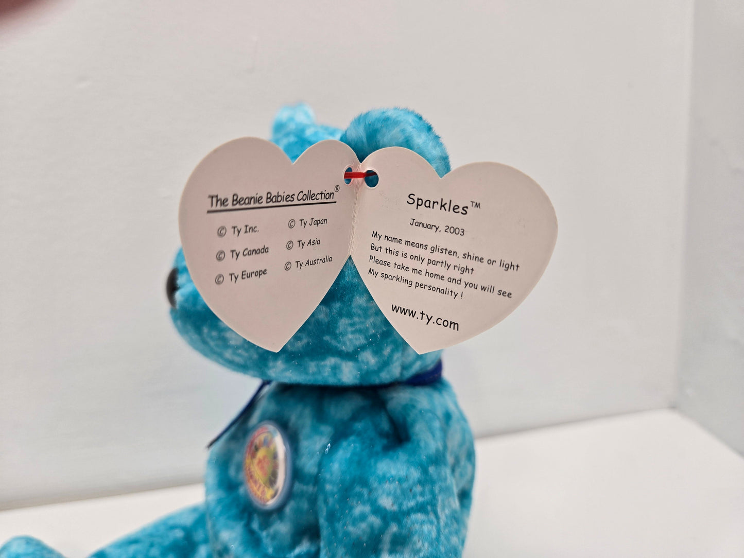 Ty Beanie Baby “Sparkles” the Blue Bear - Beanie Baby of the Month (8.5 inch)