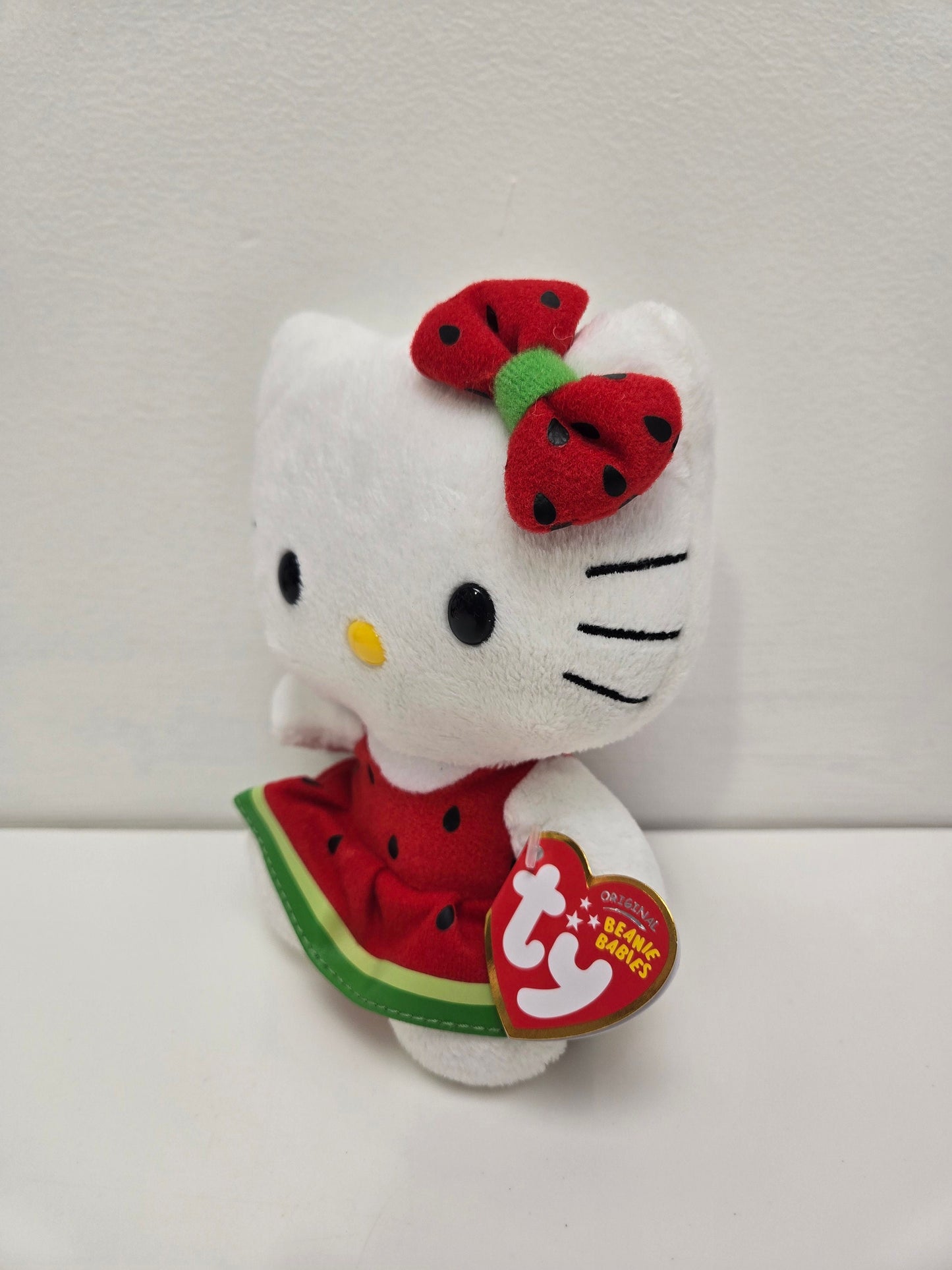 TY Beanie Baby Vintage “Hello Kitty” the Hello Kitty Plush in Watermelon Dress (6 inch)