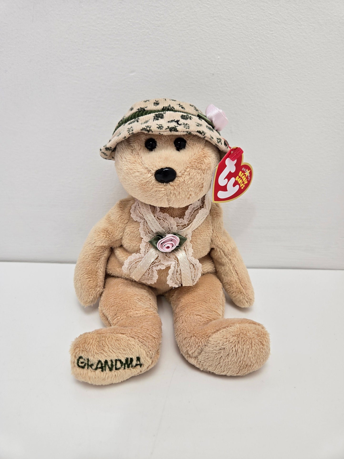 Ty Beanie Baby “Nana” the Adorable Bear with Grandma on foot - Internet Exclusive (8.5 inch)