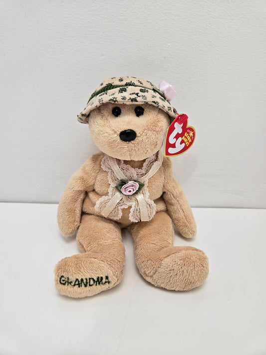 Ty Beanie Baby “Nana” the Adorable Bear with Grandma on foot - Internet Exclusive (8.5 inch)