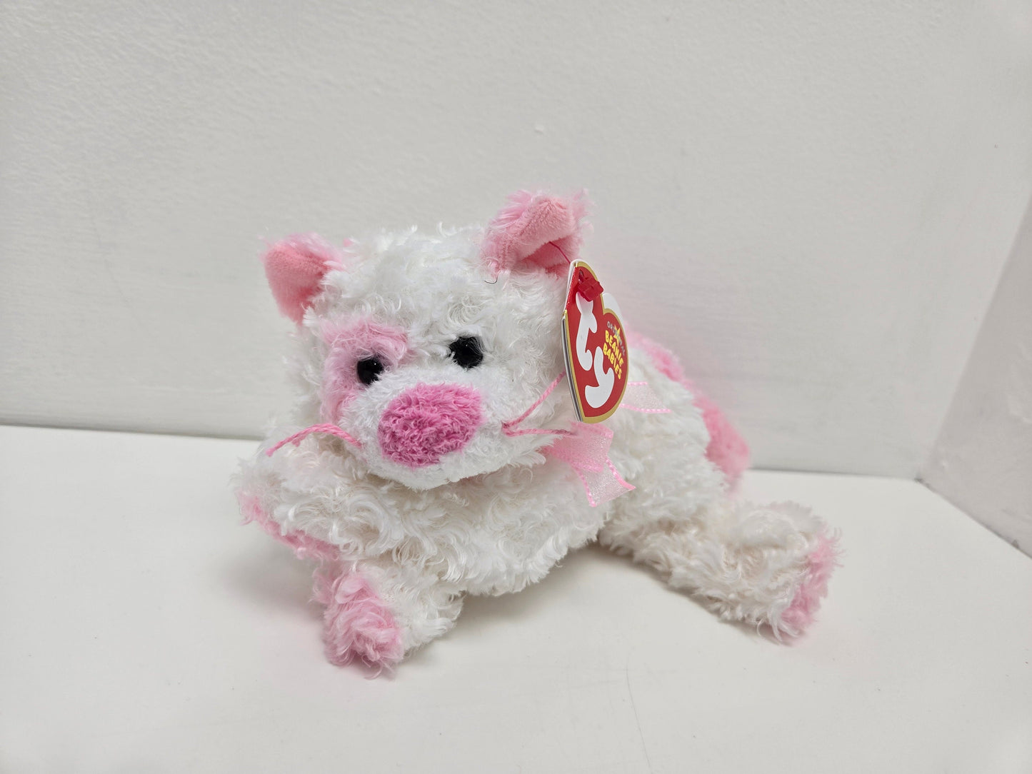 Ty Beanie Baby “Pinkerton” the Pink and White Cat  (6 inch)