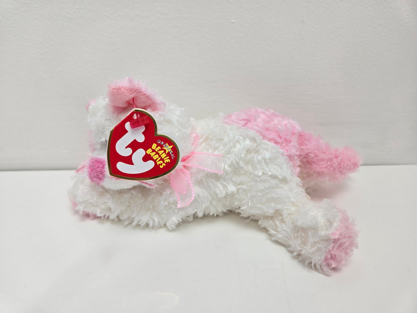 Ty Beanie Baby “Pinkerton” the Pink and White Cat  (6 inch)