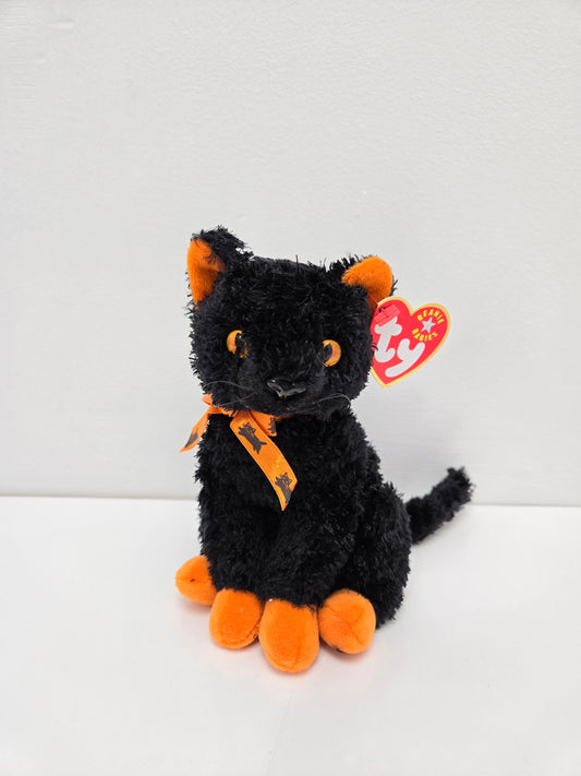 Ty Beanie Baby “Fraidy” the Black and Orange Halloween Cat (6 inch)