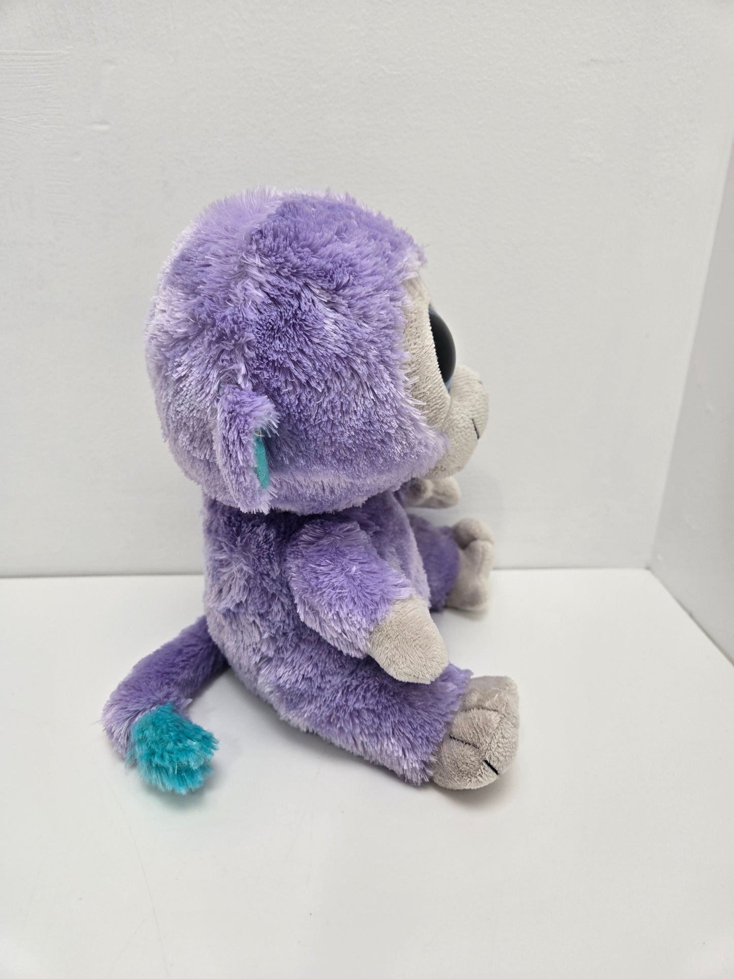 Ty Beanie Boo “Blueberry” the Monkey - Solid Eyes No Tags (Larger 9 inch)