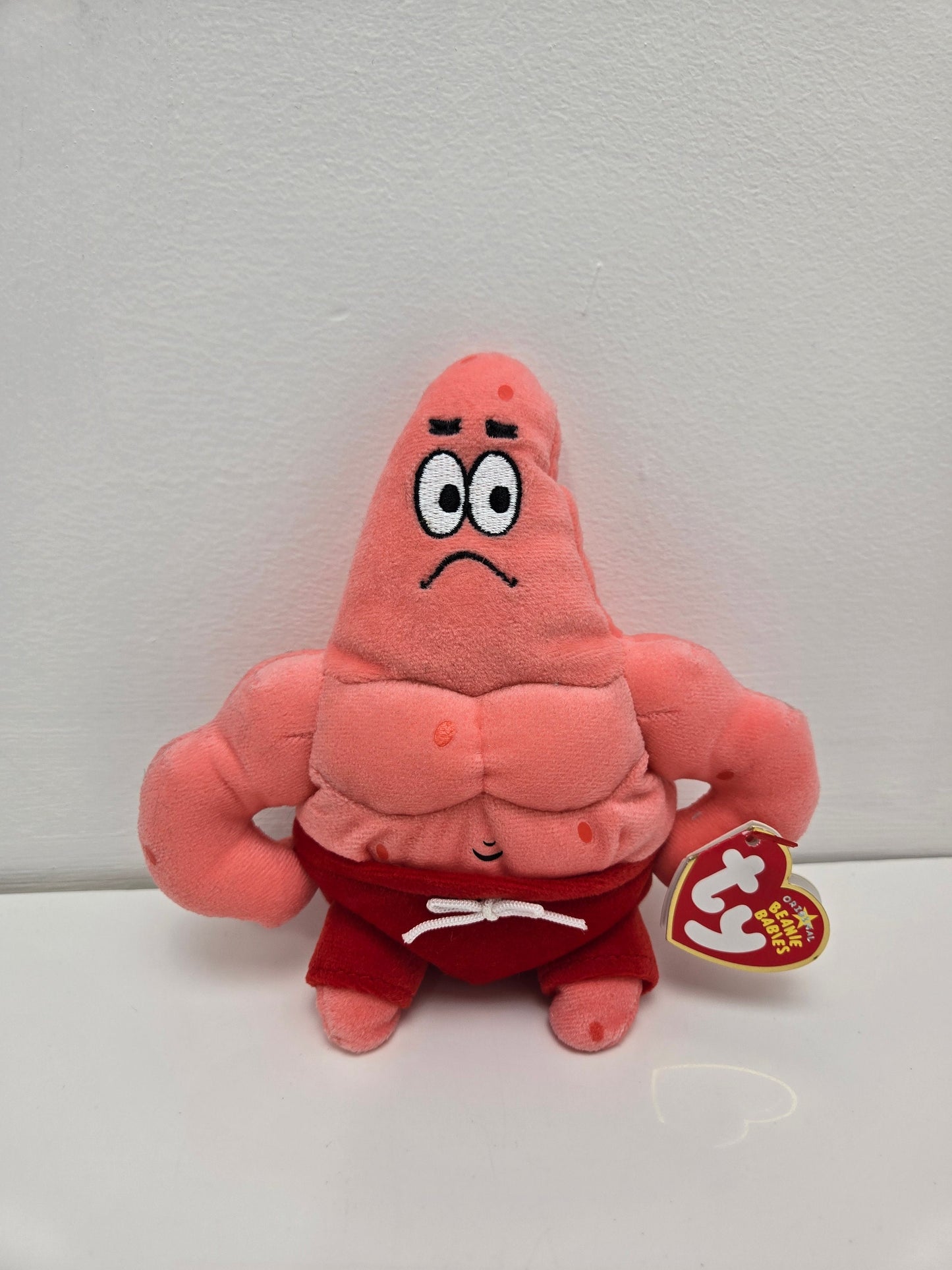 Ty Beanie Baby “Muscle Man Star” the Patrick  from SpongeBob SquarePants (7 inch)