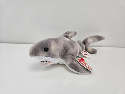 Ty Beanie Baby “Finn” the Gray Shark (9 inch)