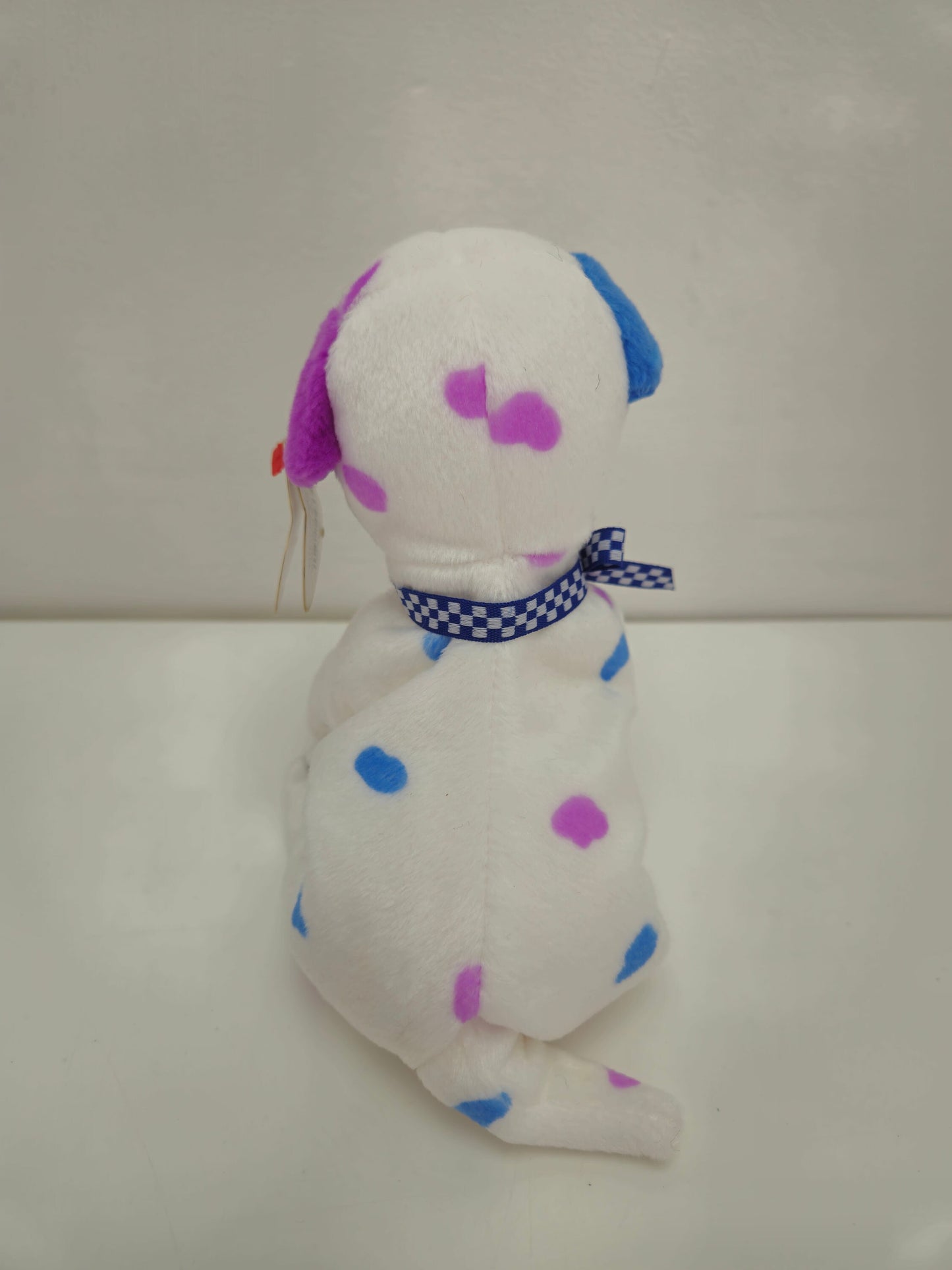 Ty Beanie Baby “Dizzy” the Dalmatian with purple and blue spots - coloured ears version (5.5 inch)