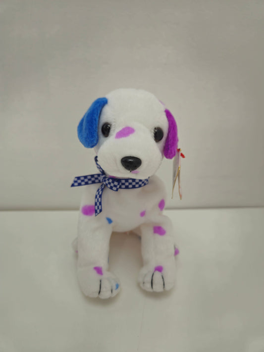 Ty Beanie Baby “Dizzy” the Dalmatian with purple and blue spots - coloured ears version (5.5 inch)