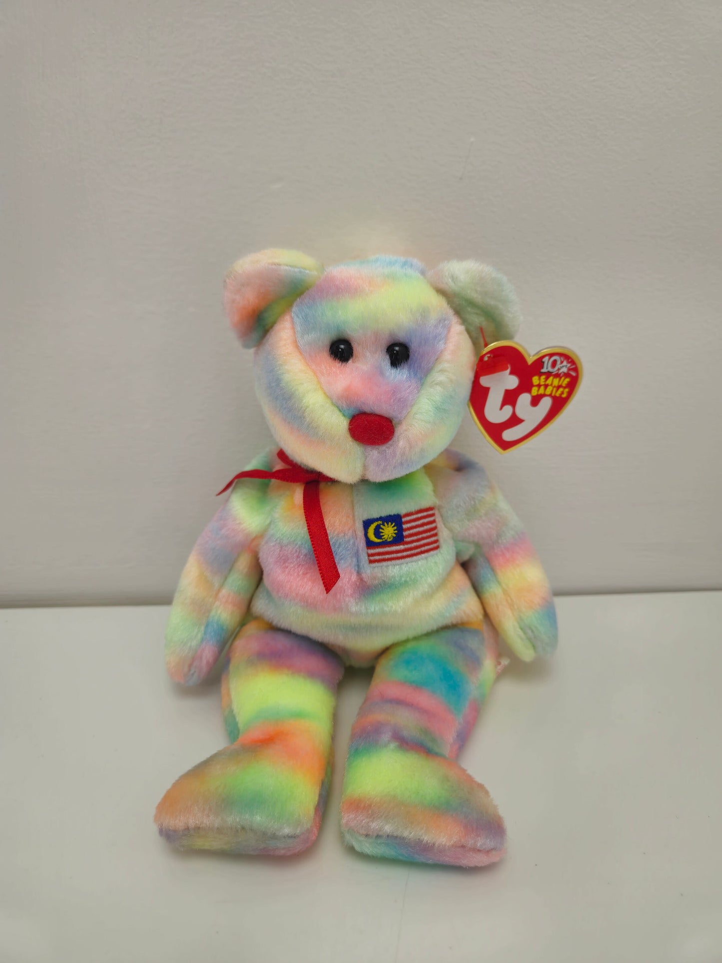 Ty Beanie Baby “Wirabear” the Malaysia Exclusive Bear - One of Six in the Asia Pacific Set (8.5 inch)