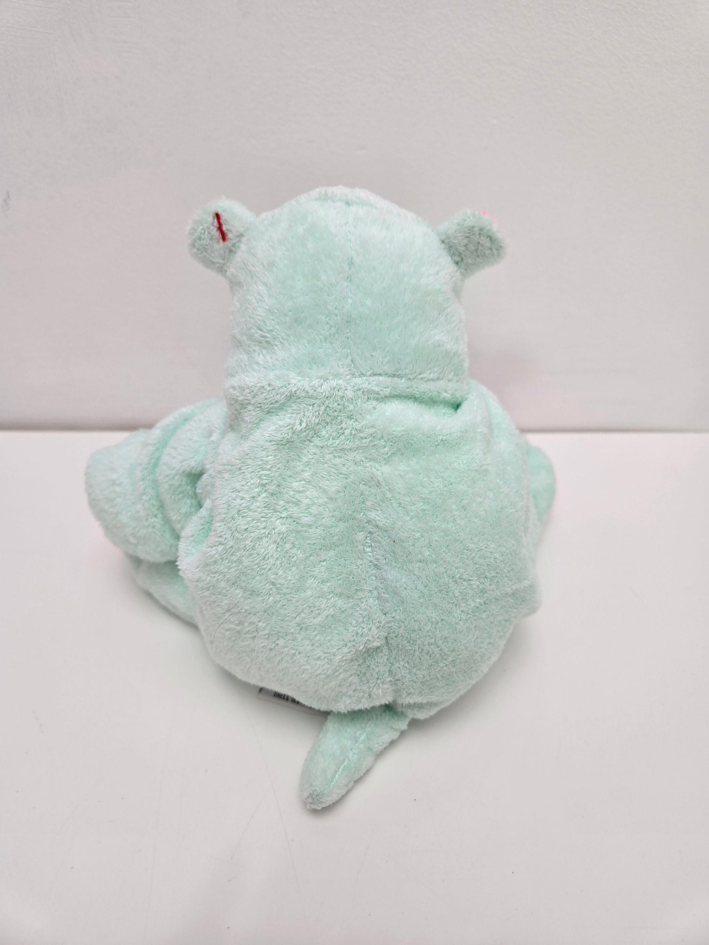 Ty Pluffies Collection “Tubby” the Green and Pink Hippo  - *Rare* (10 inch)