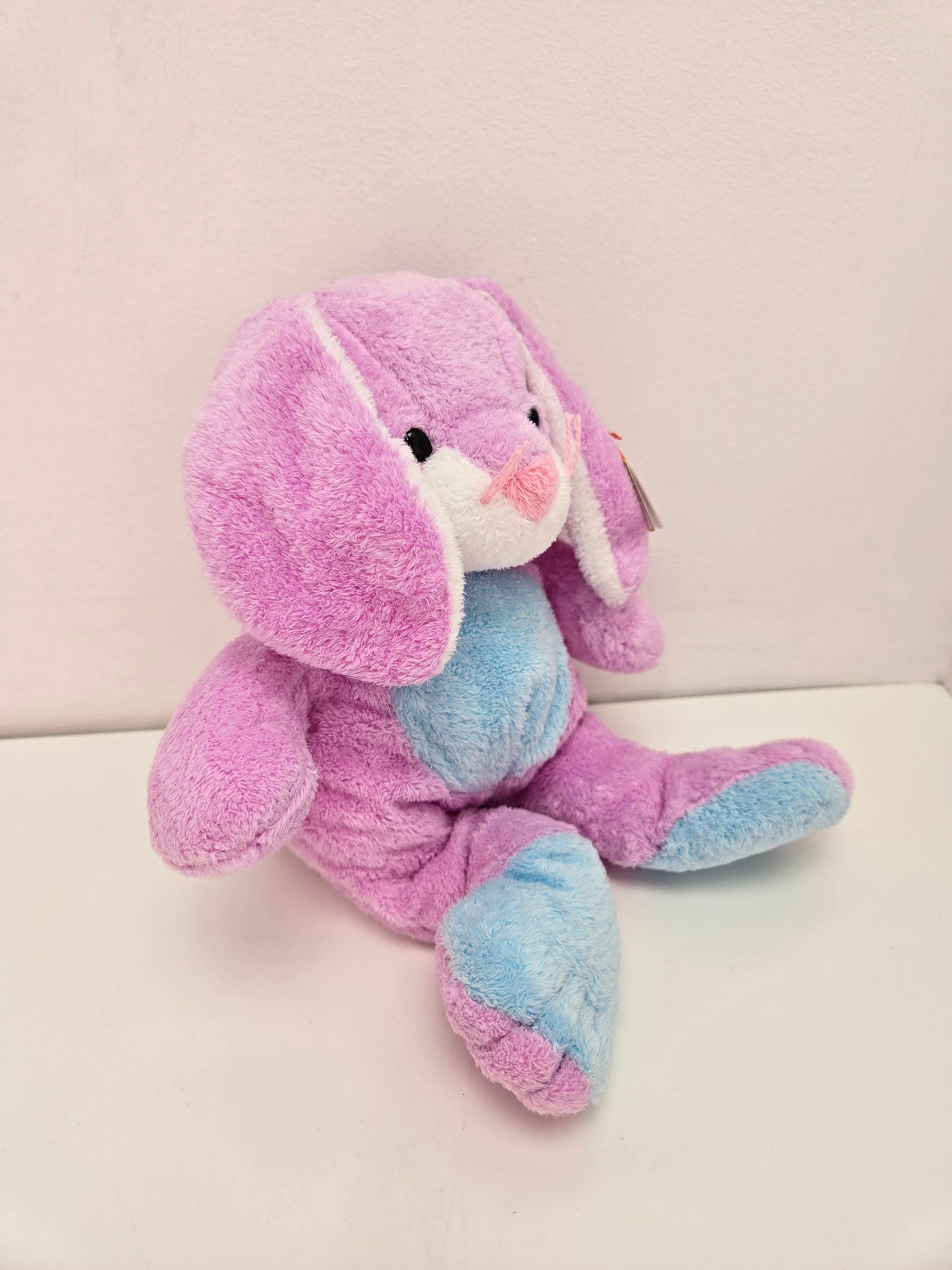 Ty Pluffies Collection “Twitchy” the Purple and Blue Bunny (10 inch)