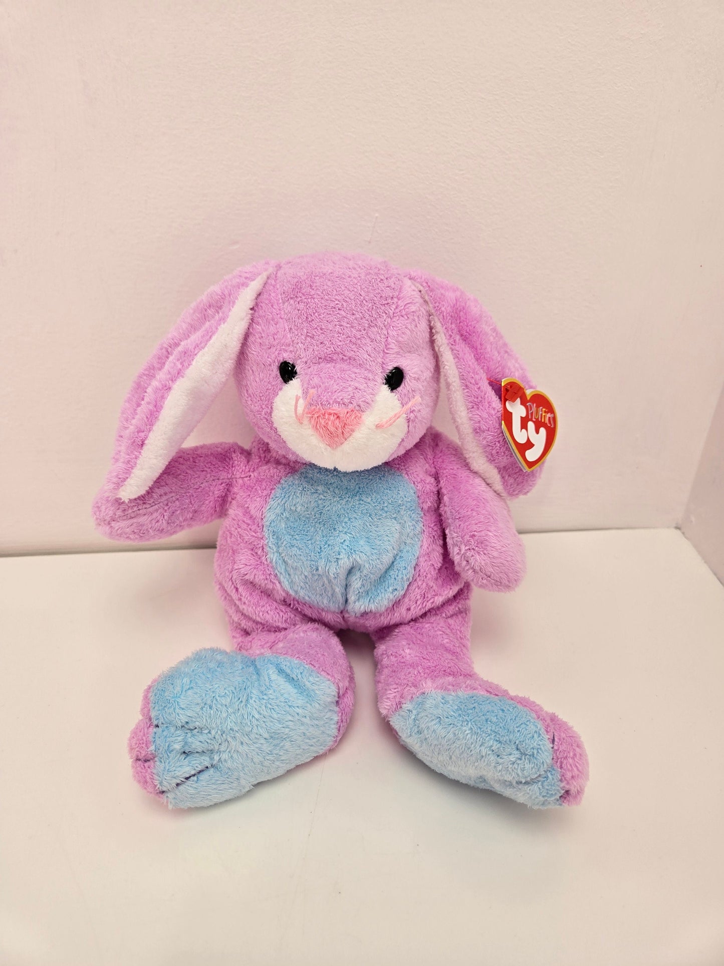 Ty Pluffies Collection “Twitchy” the Purple and Blue Bunny (10 inch)