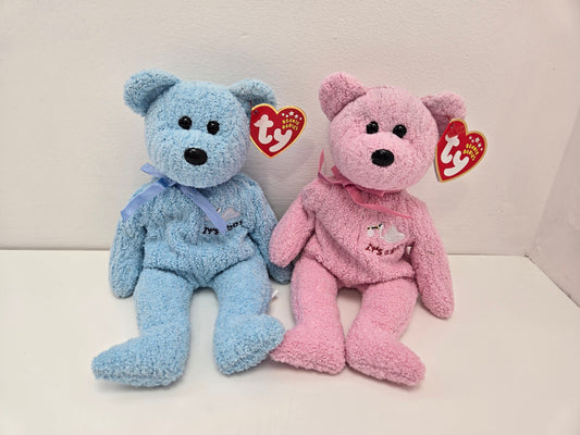 Ty Beanie Baby “Baby Girl” and “Baby Boy” the It’s a Girl / It’s a Boy Gender reveal, pregnancy announcement, or baby shower gift (8.5 inch)