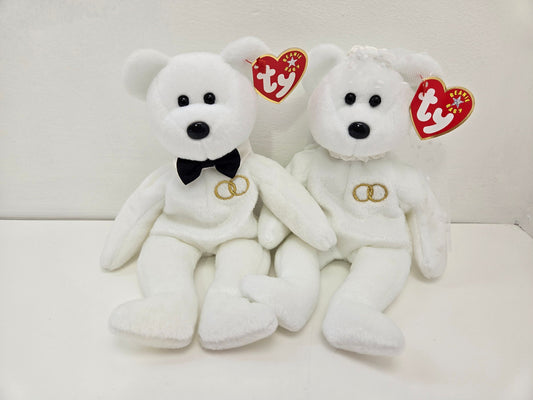 Ty Beanie Baby “Mr.” and “Mrs.” the Husband and Wife Just Married Bears (8 inch)