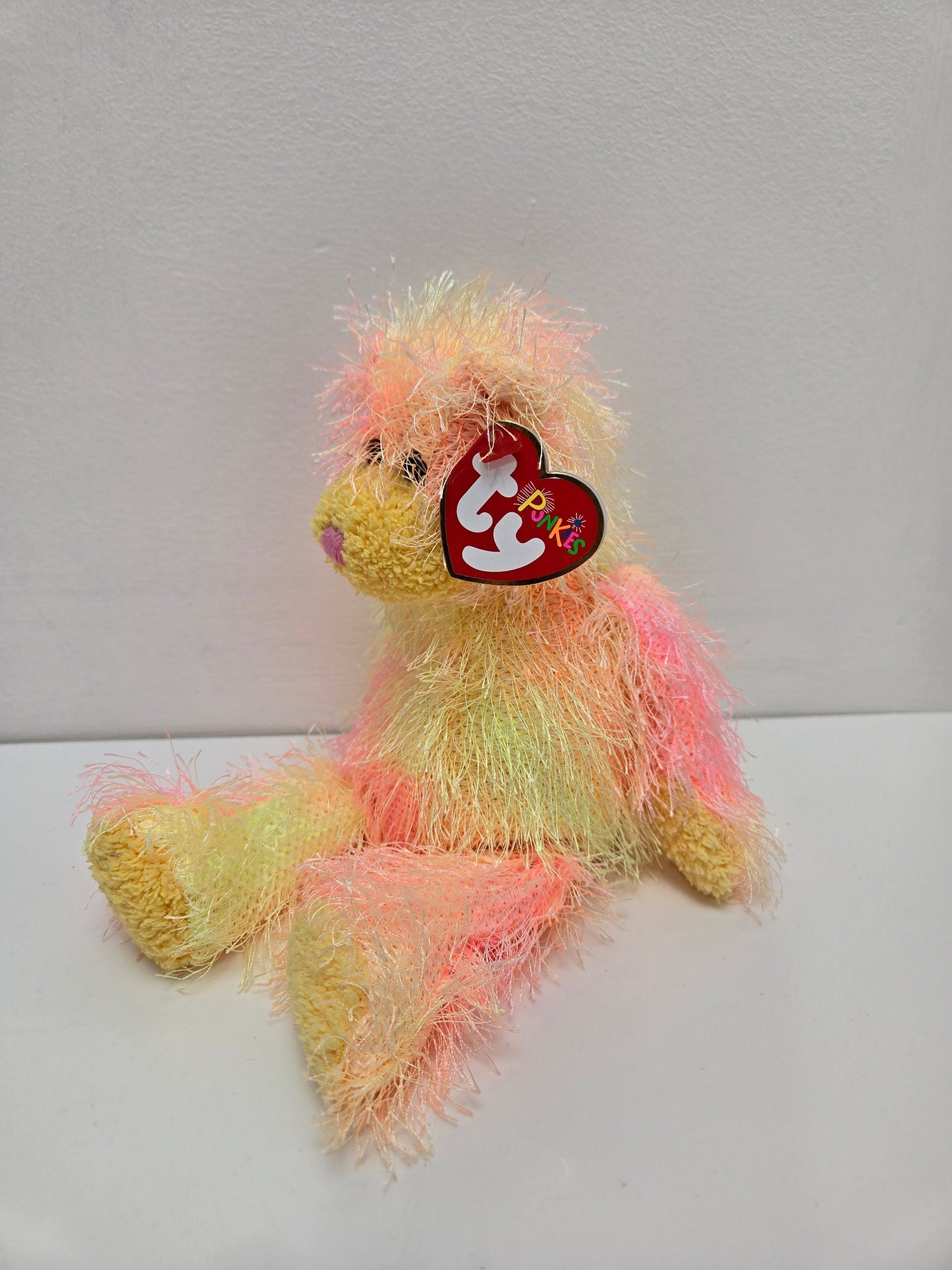 Ty Punkies Collection “Rainbow” the Pink and Yellow Bear (7 inch)