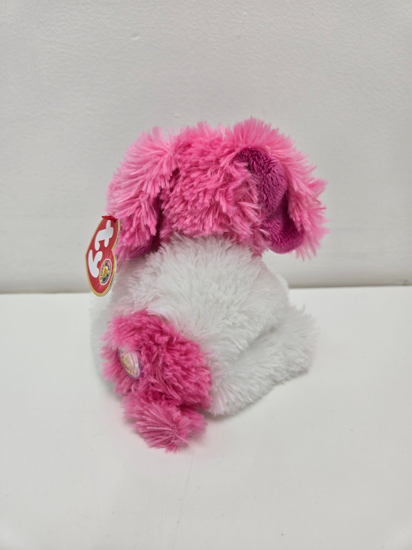 Ty Beanie Baby “Snuggins” the Pink and White Dog ie - Beanie Baby of the Month! (6.5 inch)