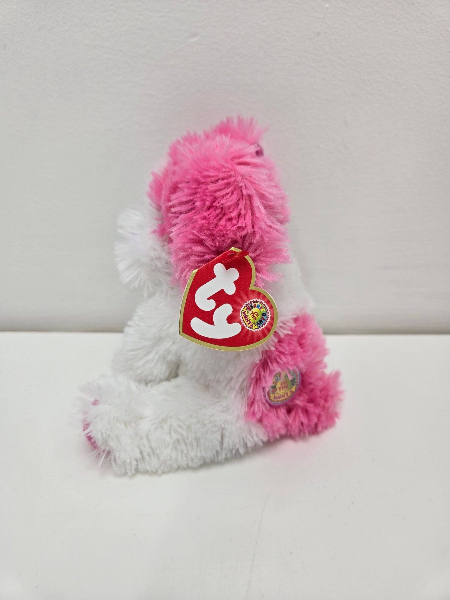 Ty Beanie Baby “Snuggins” the Pink and White Dog ie - Beanie Baby of the Month! (6.5 inch)