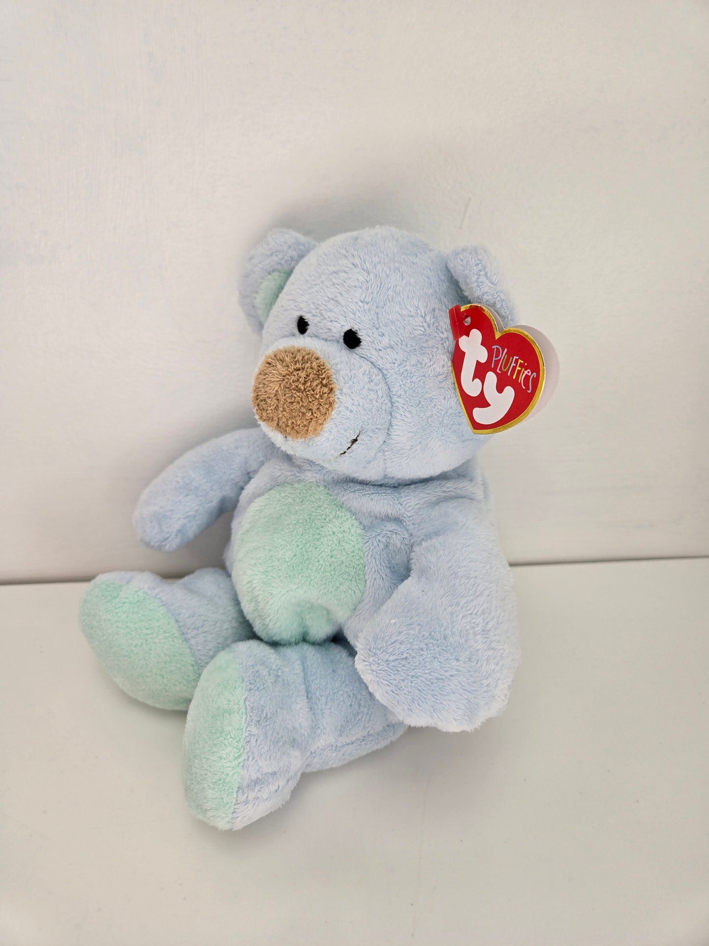 Ty Pluffies Collection “Bluebeary” the Blue Bear! *Rare* (8 inch)