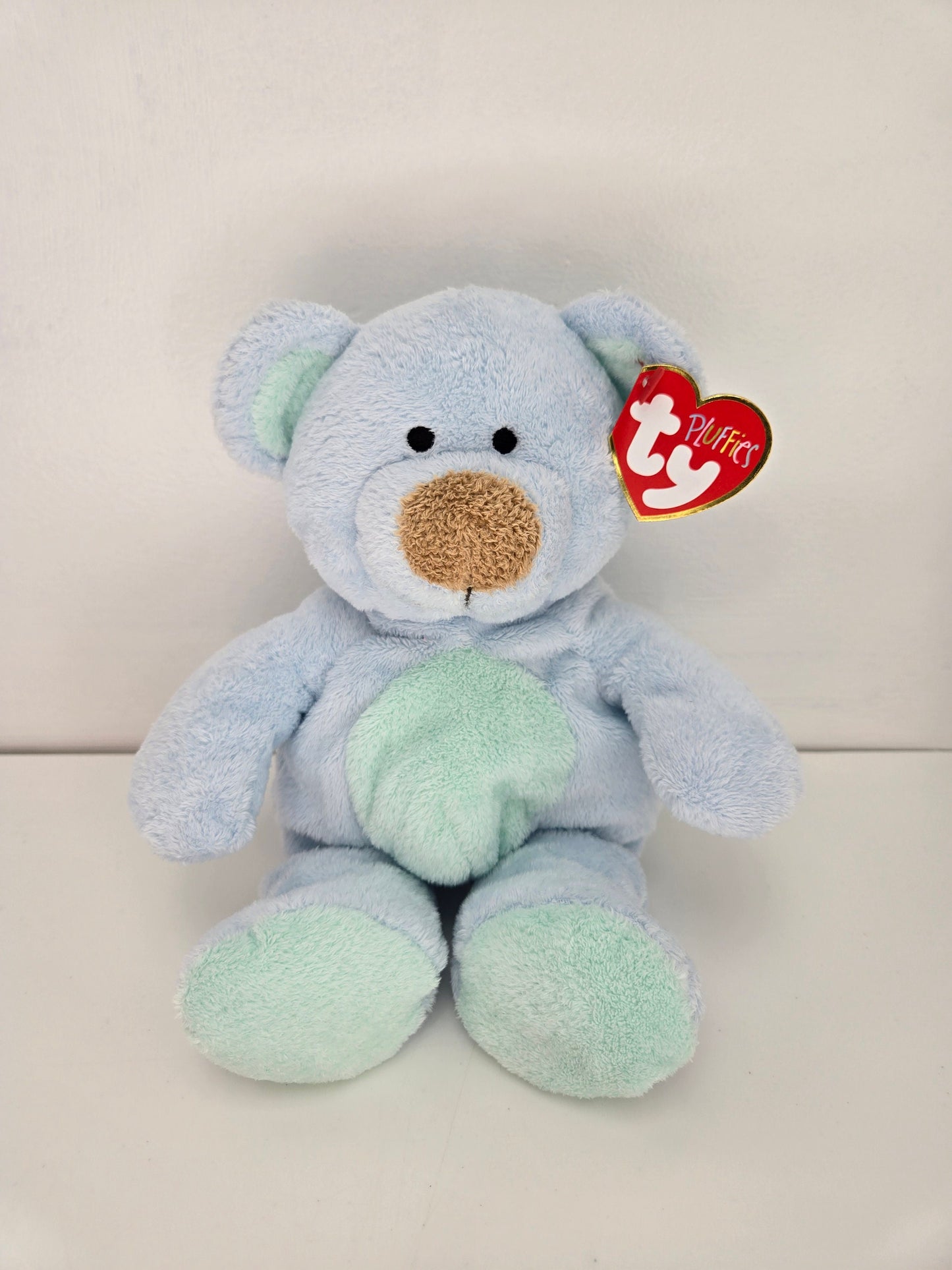 Ty Pluffies Collection “Bluebeary” the Blue Bear! *Rare* (8 inch)