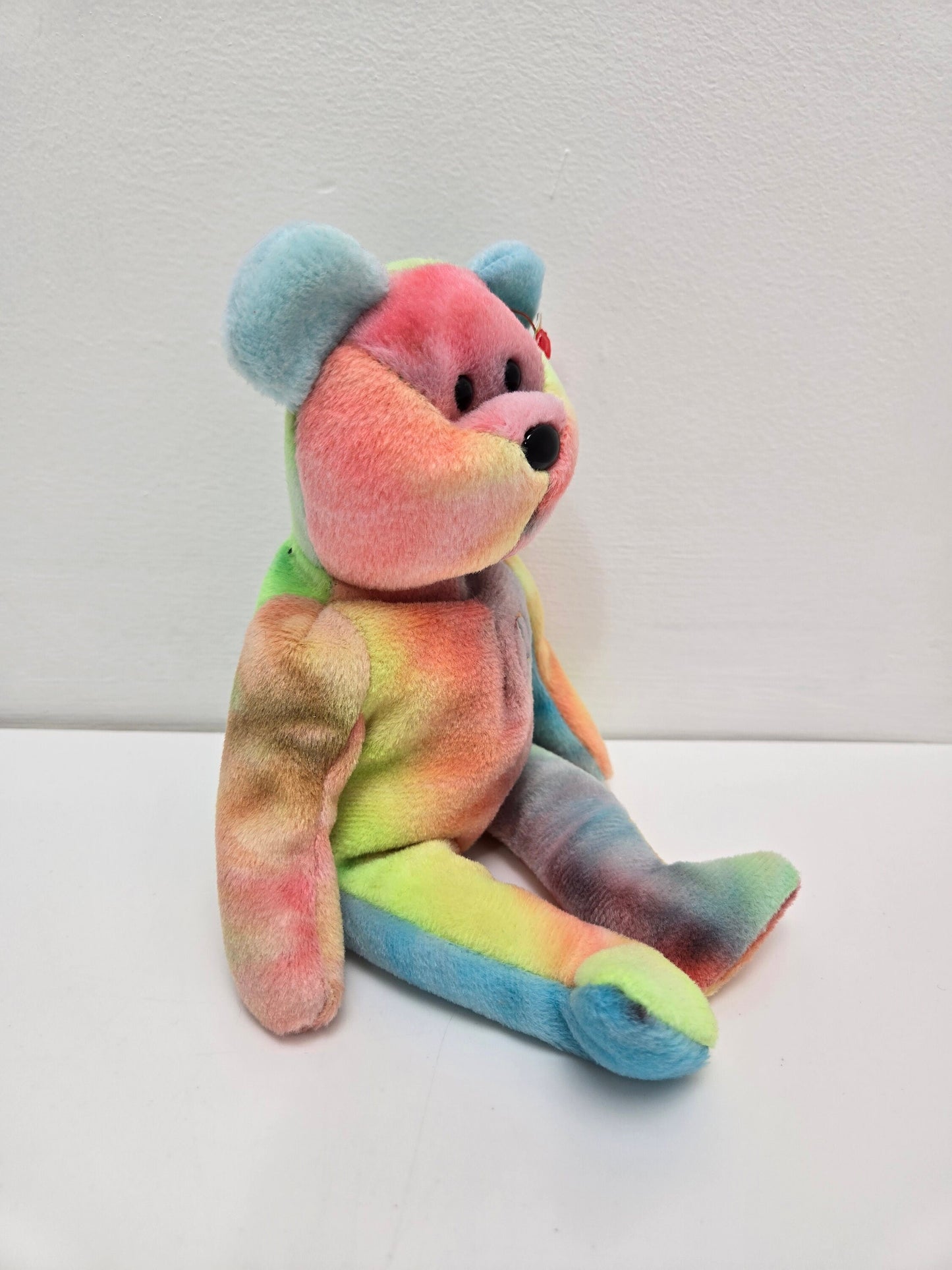 Ty Beanie Baby Peace the Tie-Dye Bear - Made in Indonesia! *Rare!* (8.5 inch)