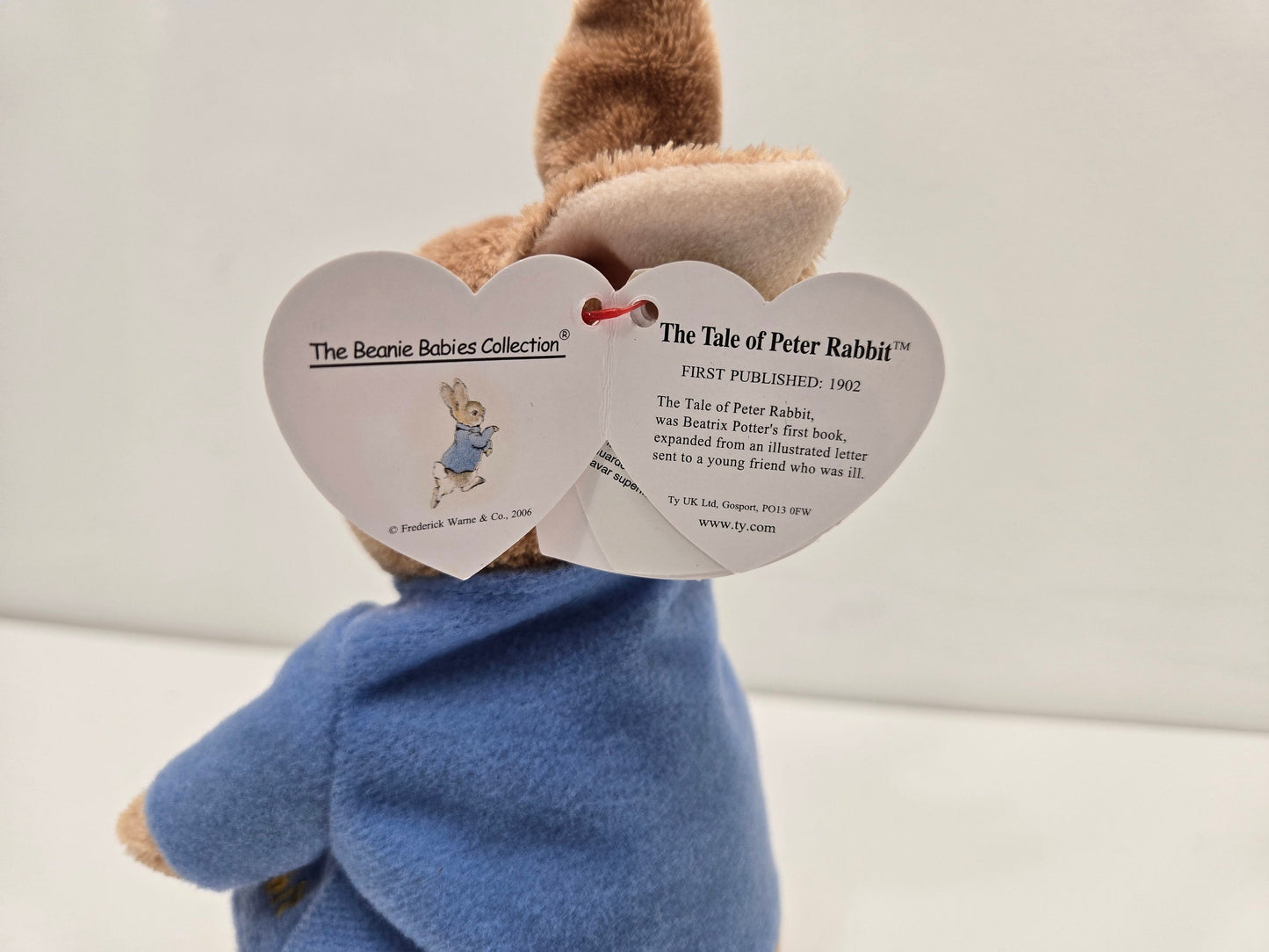 Ty Beanie Baby “The Tale of Peter Rabbit” - UK Exclusive with Harrods Tag and Gold Thread (6 inch)