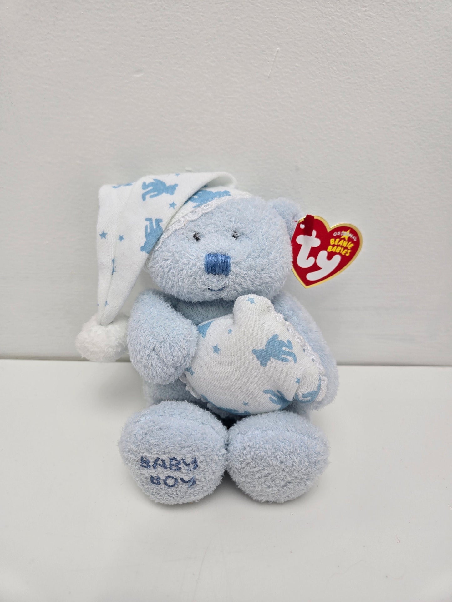 Ty Beanie Baby “Baby Boy” the Bear with PJ Hat and Pillow (6.5 inch)