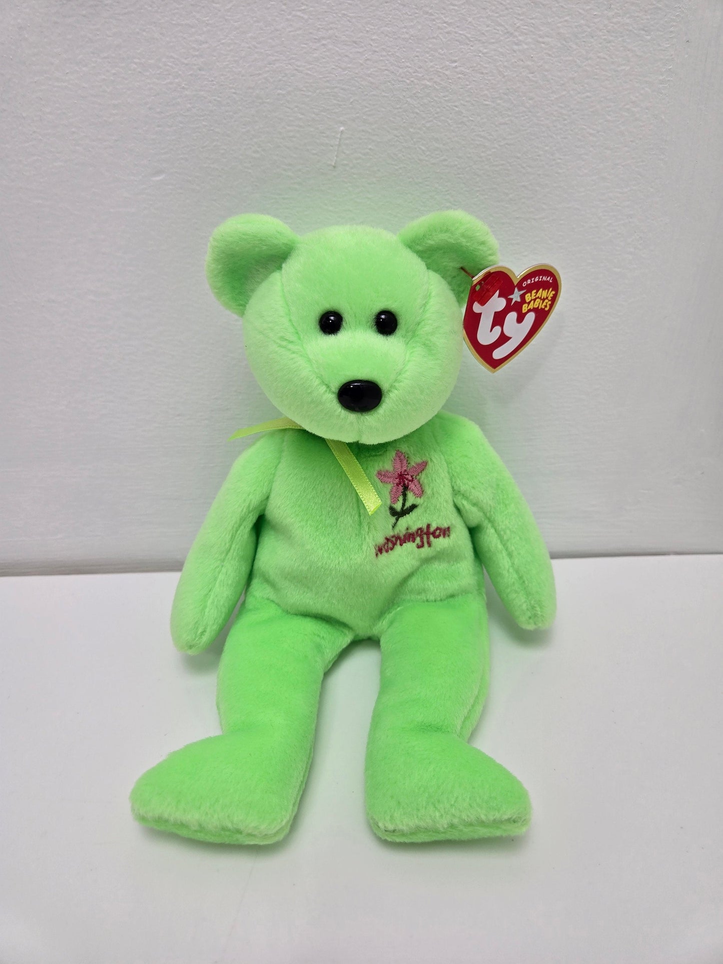 Ty Beanie Baby “Washington Rhododendron” the State Flower Bear - Trade Show Exclusive (8.5 inch)