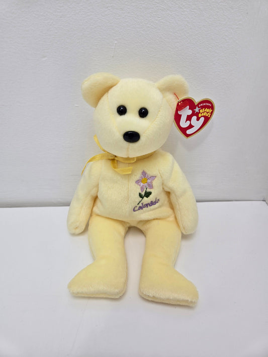 Ty Beanie Baby “Colorado Columbine” the State Flower Bear - Trade Show Exclusive (8.5 inch)