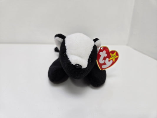 Ty Beanie Baby “Stinky” the Skunk - Handmade in Indonesia with Canadian Tush! (8 inch)