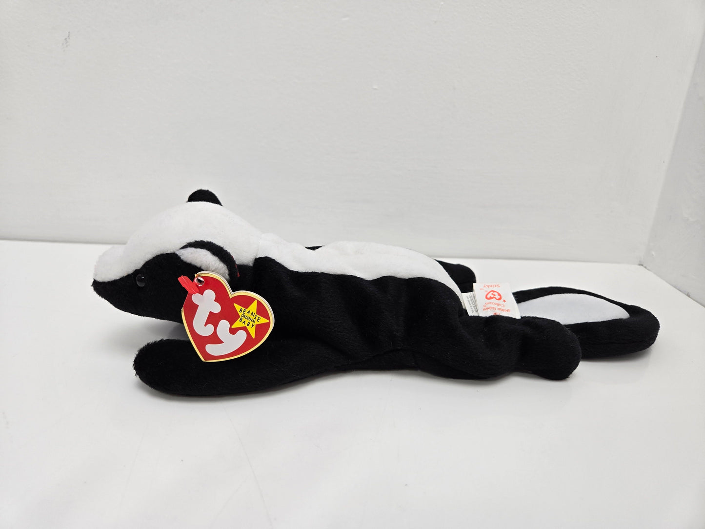 Ty Beanie Baby “Stinky” the Skunk - Handmade in Indonesia with Canadian Tush! (8 inch)