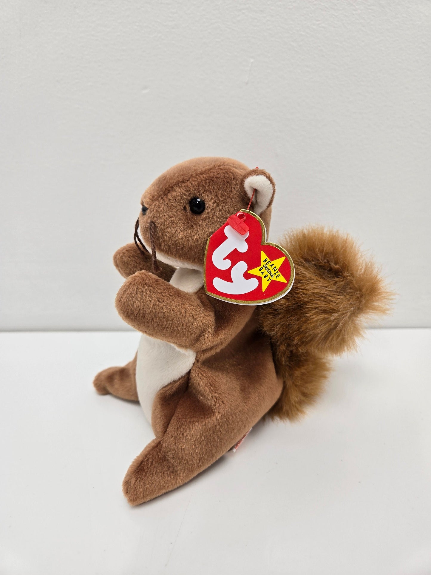 Ty Beanie Baby “Nuts” the Squirrel - Handmade in Indonesia Canadian Tush (5.5 inch)