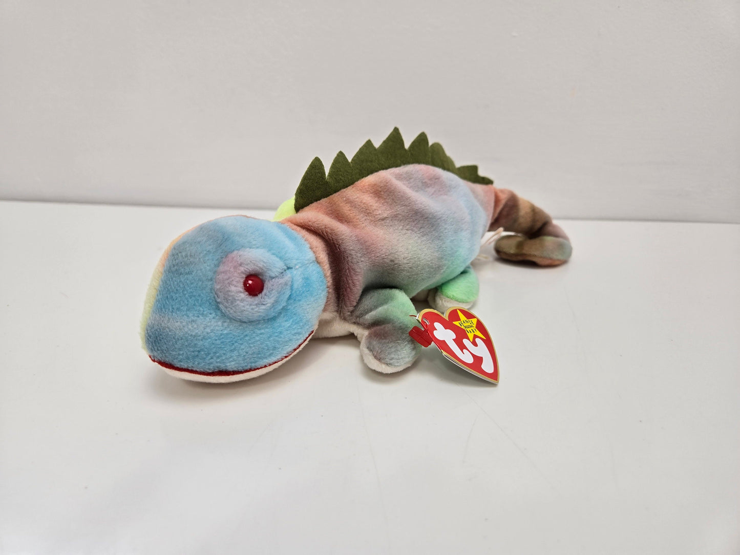 Ty Beanie Baby “Iggy” the Unique Coloured Tie-Dye Iguana Handmade in Indonesia! (9 inch)