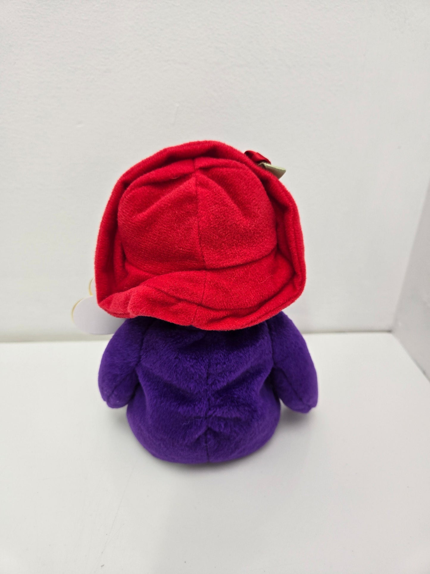 Ty Beanie Baby “Ruby” the Purple Bear with Red Hat! (8.5 inch)