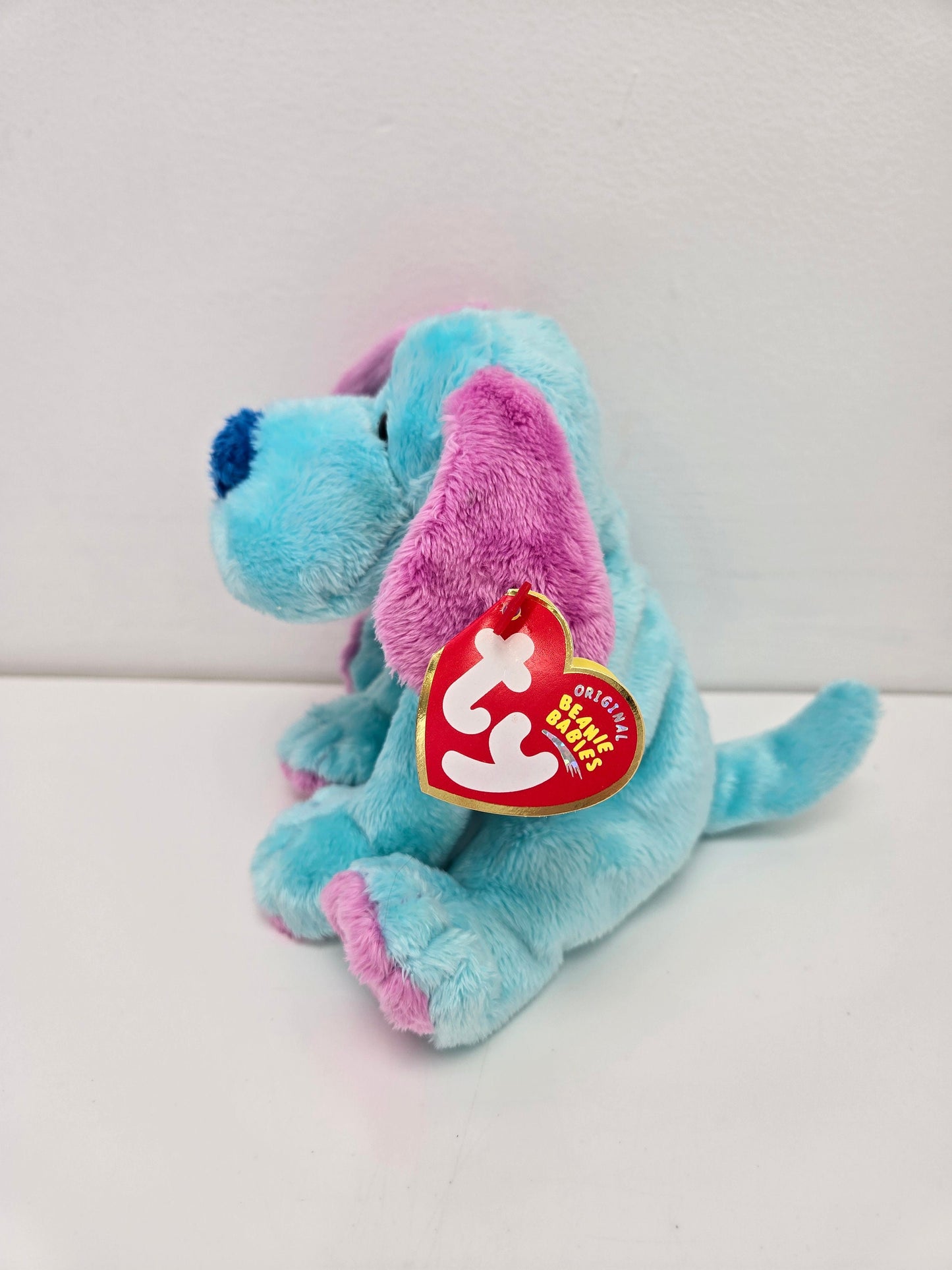 Ty Beanie Baby “Kookie” the Blue and Pink Circus Beanie Dog! (5.5 inch)